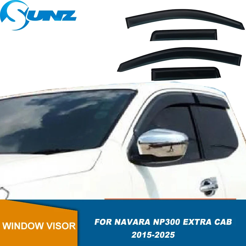 

For Nissan Navara Extra Cab D23 NP300 2015-2025 Car Wind Deflectors Window Sun Visor Weather Shields
