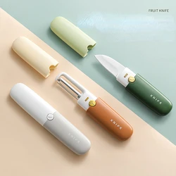 2-in-1 Multi-functional Small Fruit Knife Peeler Travel Dormitory Kitchen Home Melon Knife High Appearance Level
