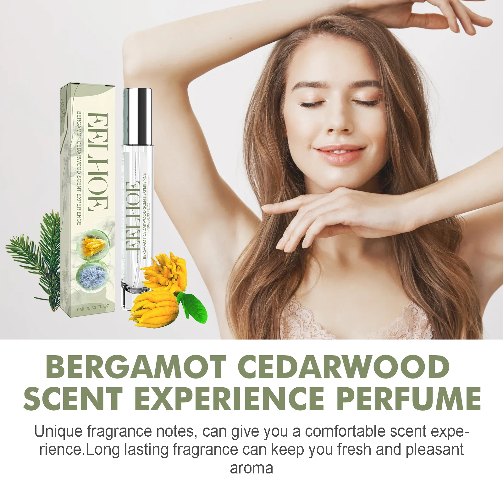 عطر EELHOE Bergamot Cedarwood Scent Experience عطر منعش وودي عطر يدوم طويلاً عطر طبيعي وغير فطري