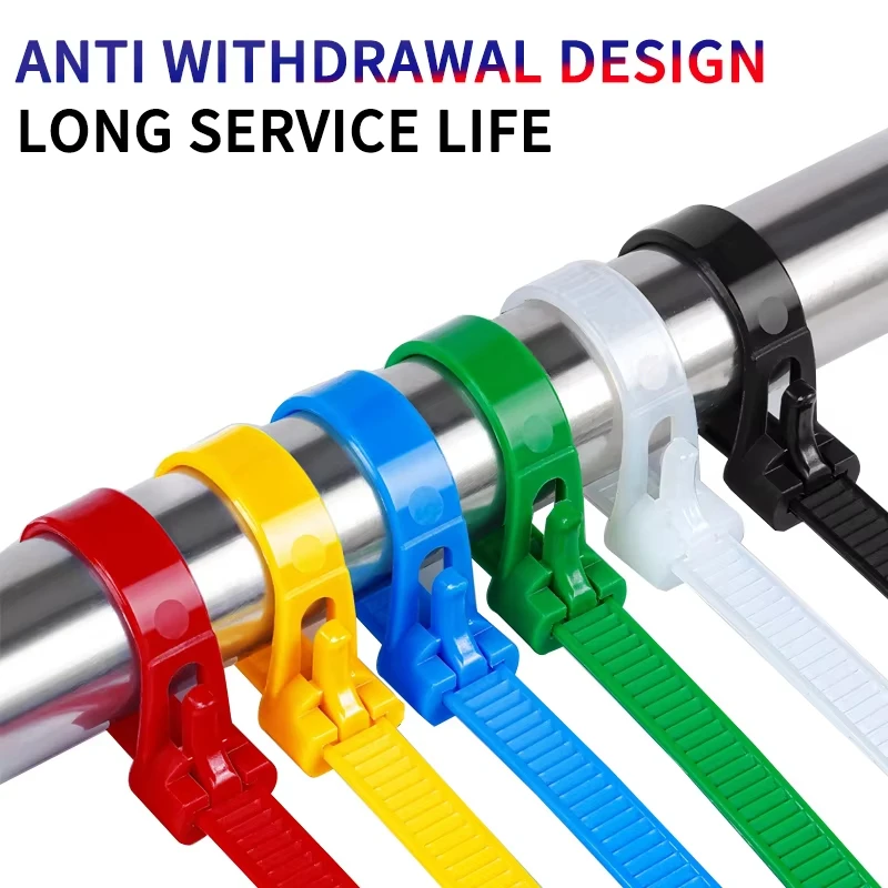 Reusable Cable Ties Nylon Zip Ties 3.6x150mm Removable Adjustable Releasable Straps UV Resistant Heavy Duty for Office DIY