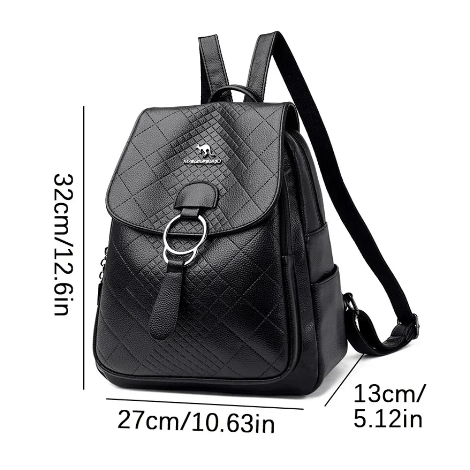 High Quality Soft Leather Women Bag Leisure Travel Bag Fashionable Anti Theft Backpack Luxurious Design Large Capacity Backpack