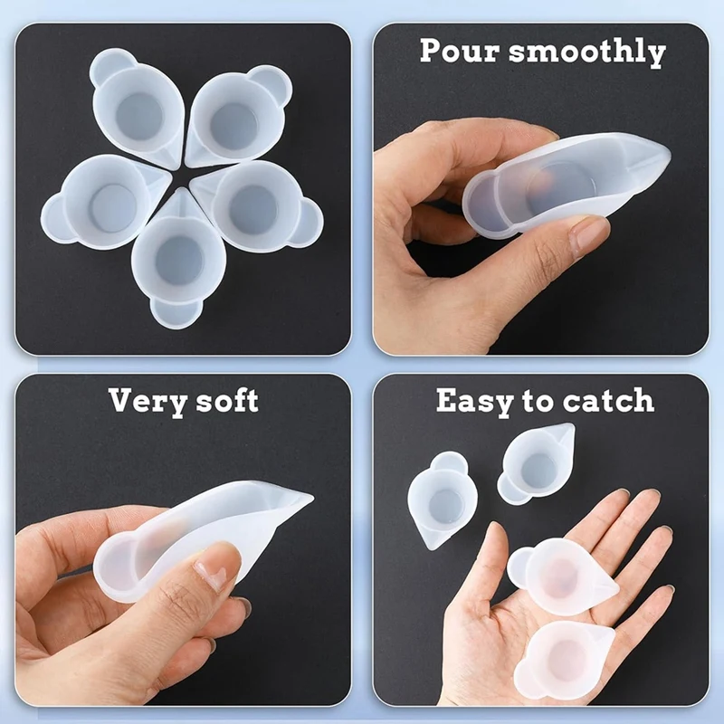 20PCS Resin Mixing Cups, Small Silicone Molds Cup Dispenser Mini Measuring Cups For Epoxy Resin Mixing, Jewelry Making