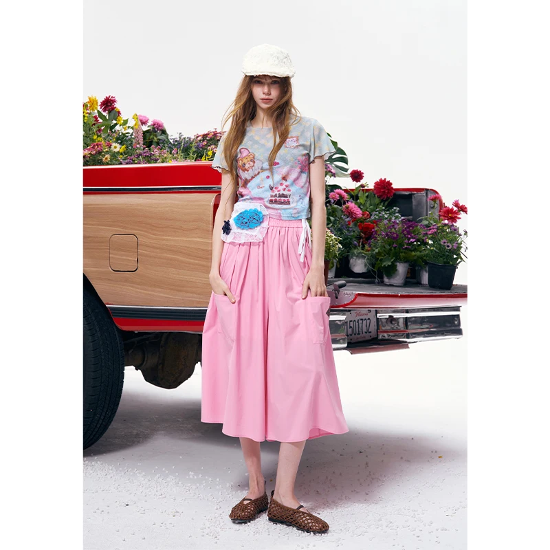 ELFSACK Women's Wide Leg Pants with Drawstring, Relaxed Casual Trousers for Summer