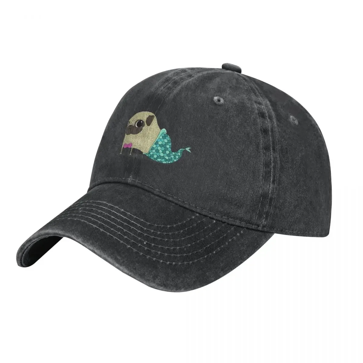 

Mermaid pug Cowboy Hat Trucker Hat Golf Wear beach hat Baseball For Men Women's