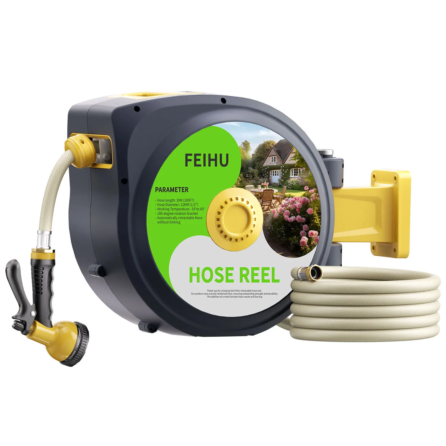 

2025 Factory Garden WaterHose Reel WallMout Retractable Cord Reel