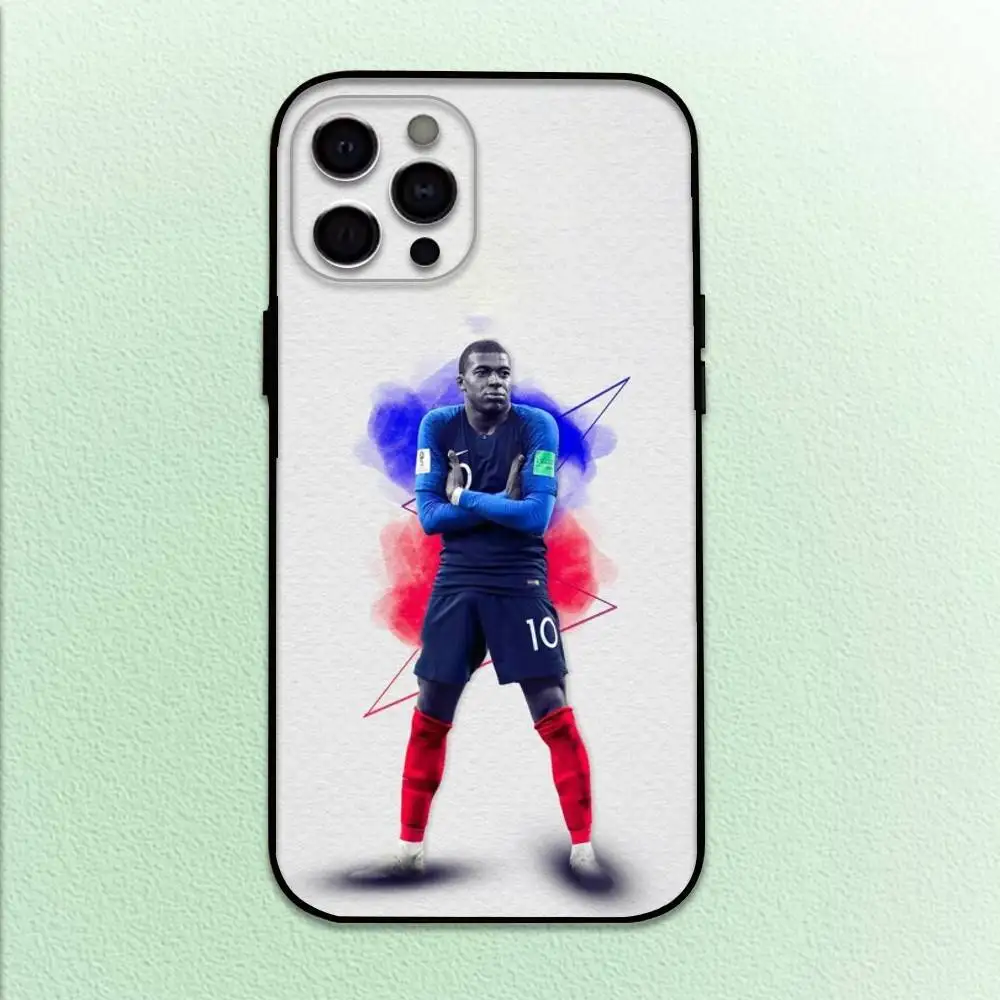 Custodia per telefono Football K-Kylian M-Mbappé 9 per iPhone17,16,15,14,13,12,11 Plus,Pro Max Cover morbida nera