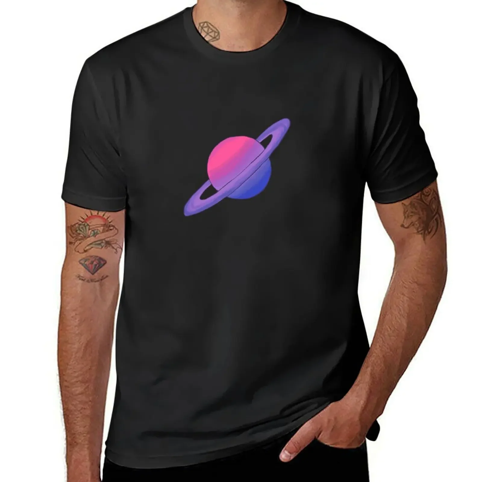 

LGBT pride planet: Bi Flag T-Shirt vintage new edition cute clothes customs mens t shirt graphic