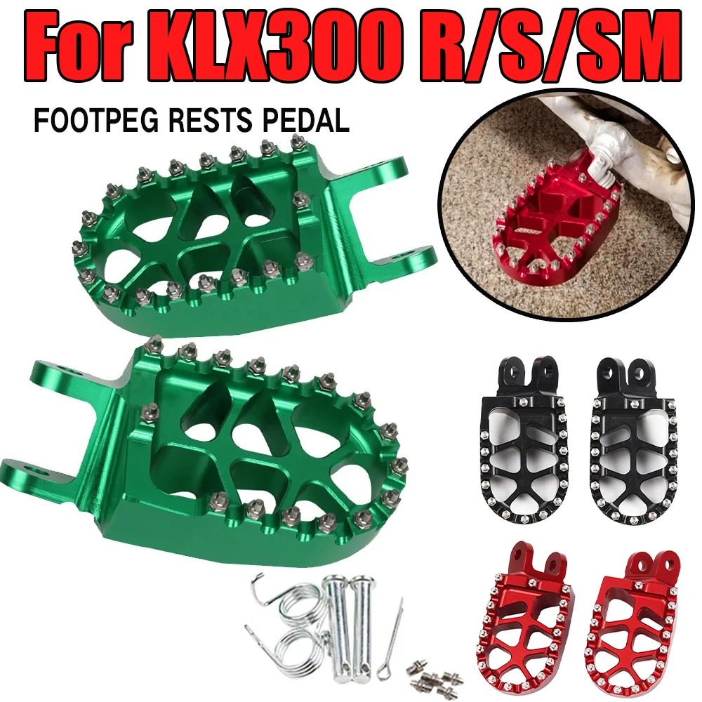 Motocross Footrest Footpegs Foot Pegs Pedal For Kawasaki KLX300R KLX300S KLX300SM KLX300 KLX 300R 300S 300SM 300 R Accessories