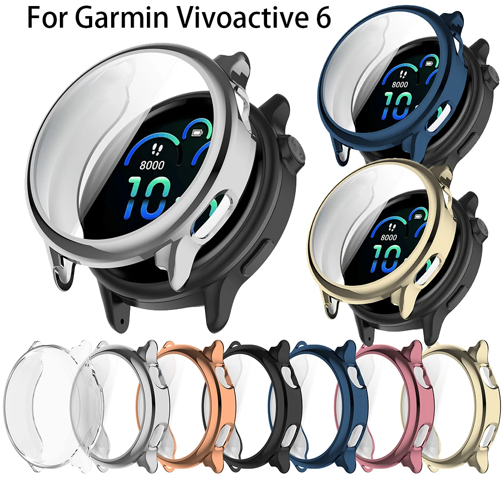 Schützende Uhrenhülle für Garmin Vivoactive 5/6, Displayschutzfolie, vollständige Abdeckung, weiche, kratzfeste TPU-Hülle, intelligentes Zubehör