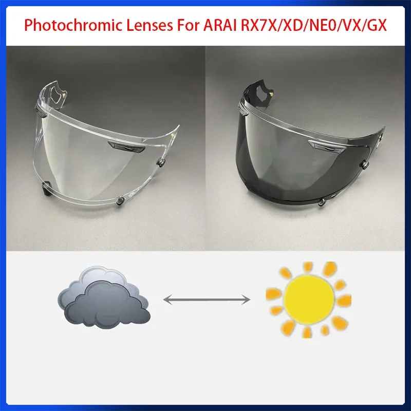 Photochromic Lenses Helmet Shield Lens for ARAI RX7X/XD/NE0/VX/GX