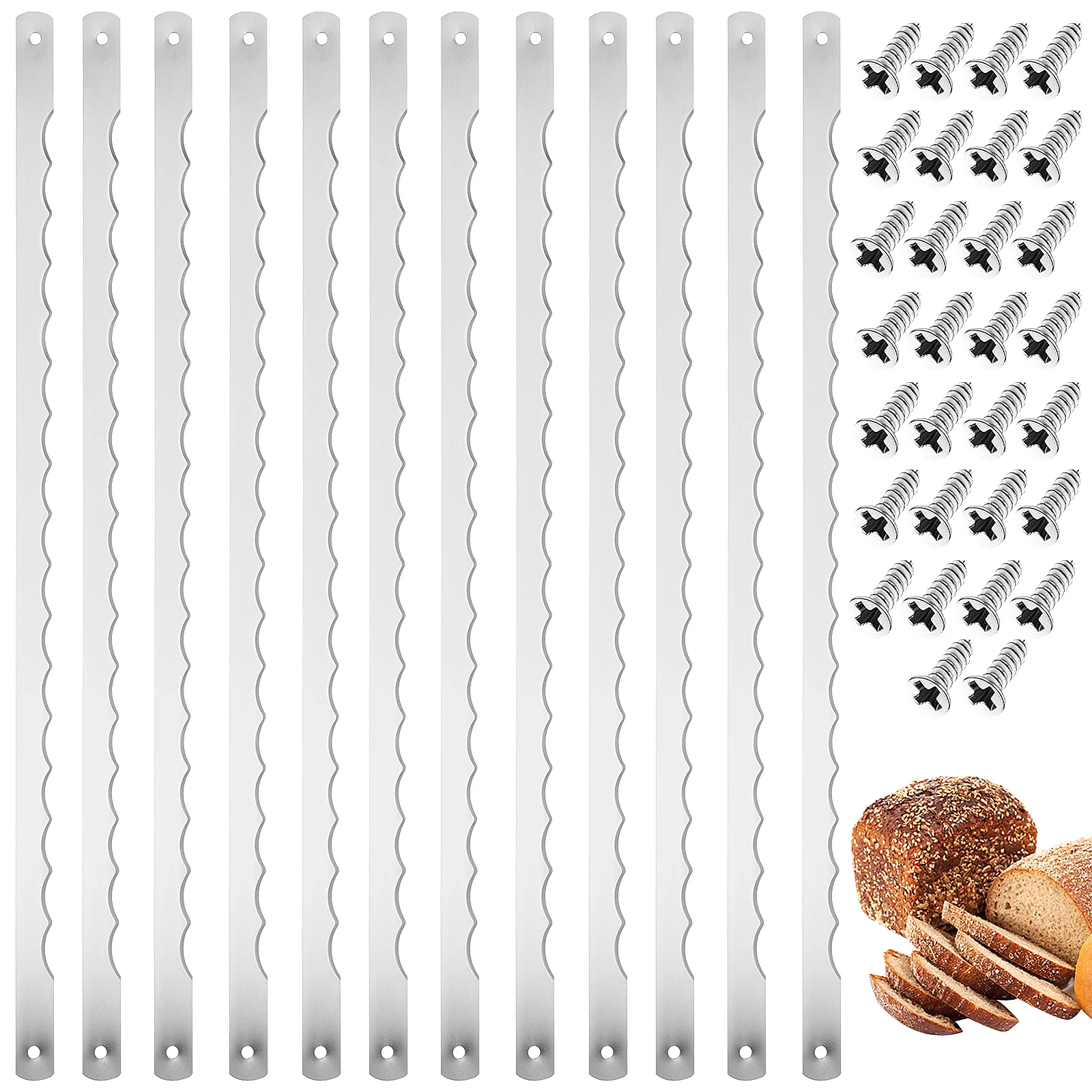 

12 pcs Bread Saw Replacement Blades Stainless Cutting Bow Knife Homemade Bread Lame Sourdough Scoring Tool