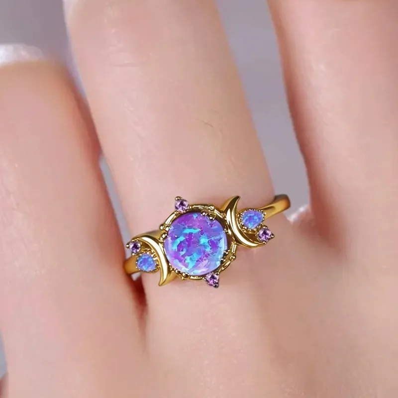 

Retro Palace Style Index Finger Ring - Gold Plated Two-Tone Inlaid Design Niche Light Luxury High-End Fashion Jewelry Accessory