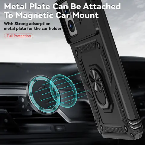 PKCASE Shockproof Slide Push Window Phone Case For Motorola Moto G Power G Stylus G Play G 5G 2025 Magnetic Ring Holder Cover
