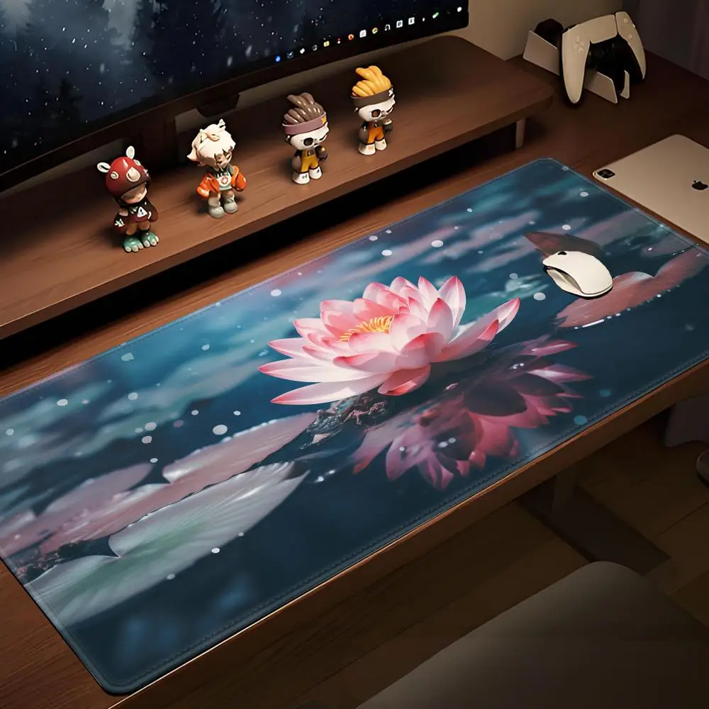 HYBXAXC Pond Lotus Leaf Rubber Mouse Pad PC Pad Large Keyboard MousePad Phone Playmat Lock Desk Mat Computer Gamers Work Office