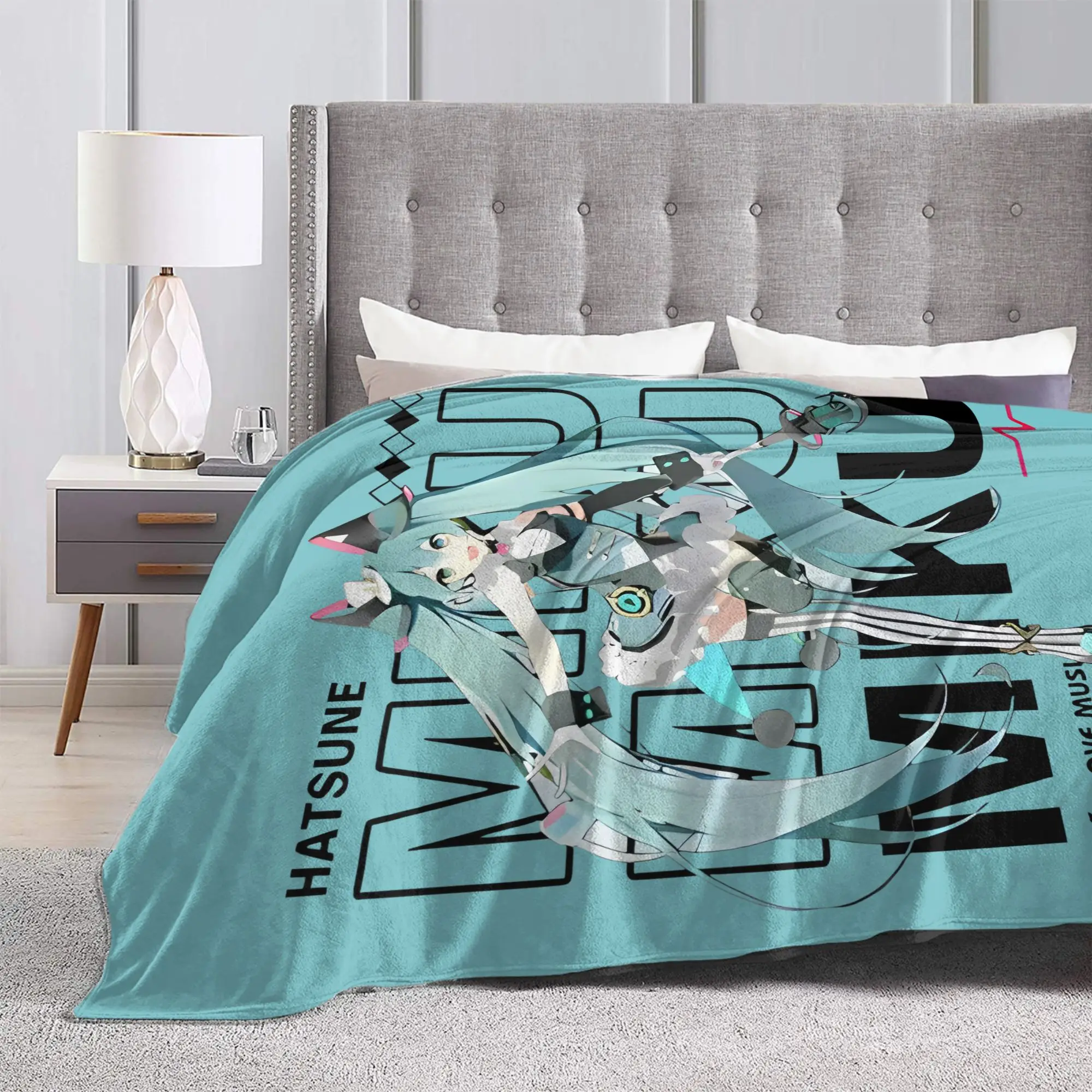 Hatsunes Mikus غطاء بطانية Vocaloid الصوف رمي بطانية غرفة نوم أريكة مطبوعة لينة الدافئة Bedsprea ،