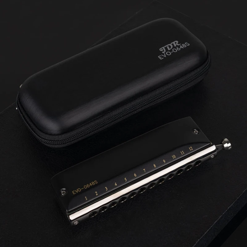 JDR EVO-0648S Chromatic Harmonica C Key 12-Hole 48 Tones Armonica Chromatic Mouth Organ Harp Professional Musical Instruments