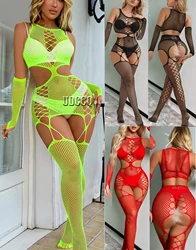 Sexy Sleepwear Babydoll BODYSUIT Mesh Nightdress Intimate cosplay Catsuit Nightwear dress plus size lingere exotic skirt costume