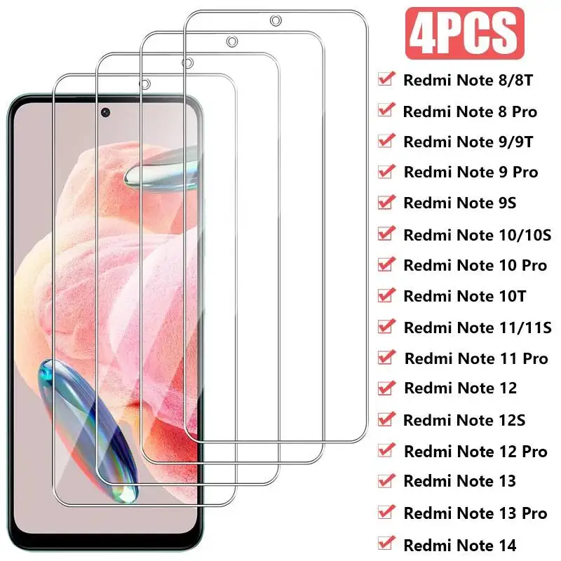 4PCS Tempered Glass…