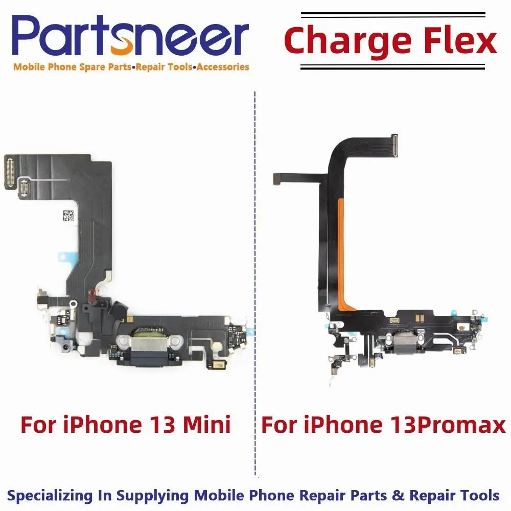 Dock Connector Compatible with iPhone 13Promax/13mini - Charging Port Flex Cable - Headphone Port/Microphone/Antenna Replacement for iphone 15 pro max r just metal silicone tempered glass life waterproof phone case with holder