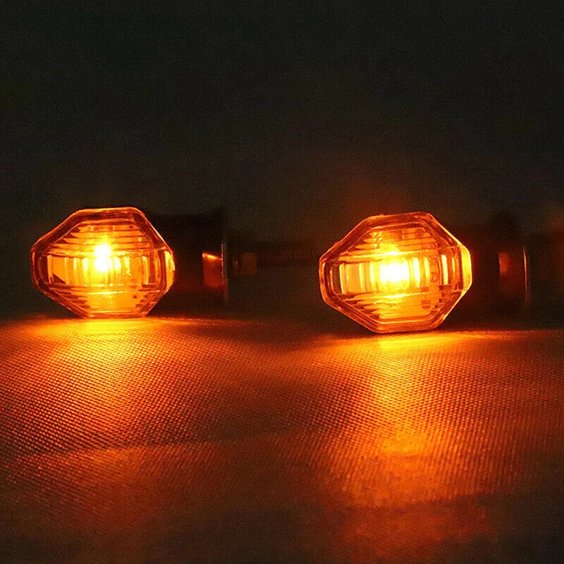 2x Universal Motorcycle 1LED Amber Turn Signal Indicators Blinker Lights Waterproof Super Bright