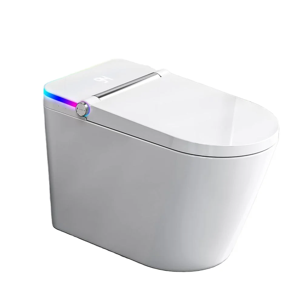 

Smart Tankless Bidet Toilet with Heated Seat Warm Water Dryness Square Bowl Integrated Night Light and Foot Sensor