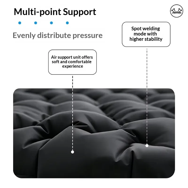 Airo Manufacturers Ultra-light Moisture-proof Rectangular 20D Nylon 9.5cm Thick Inflatable Pad Outdoor Tent Sleeping Mat Camping