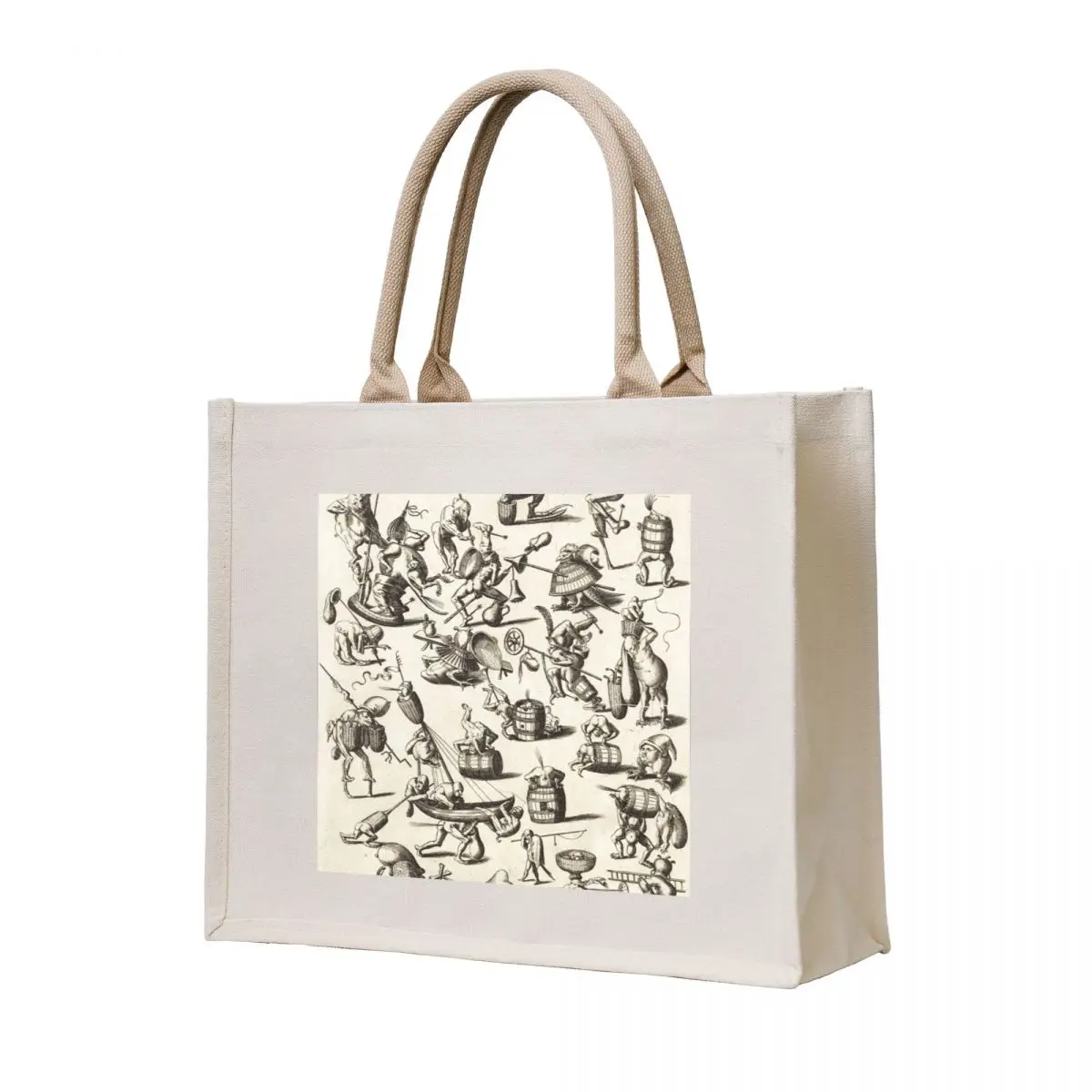 

HIERONYMUS BOSCH BESTIARY Black White Fantasy Figures,Monsters and Animals Tote Bag Handbags women hand bag Large bags for women