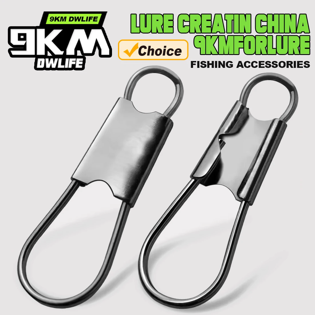 9km 50 pçs intertravamento de pesca snaps aço inoxidável segurança snap clipe de pesca água salgada mudança rápida clipe conector