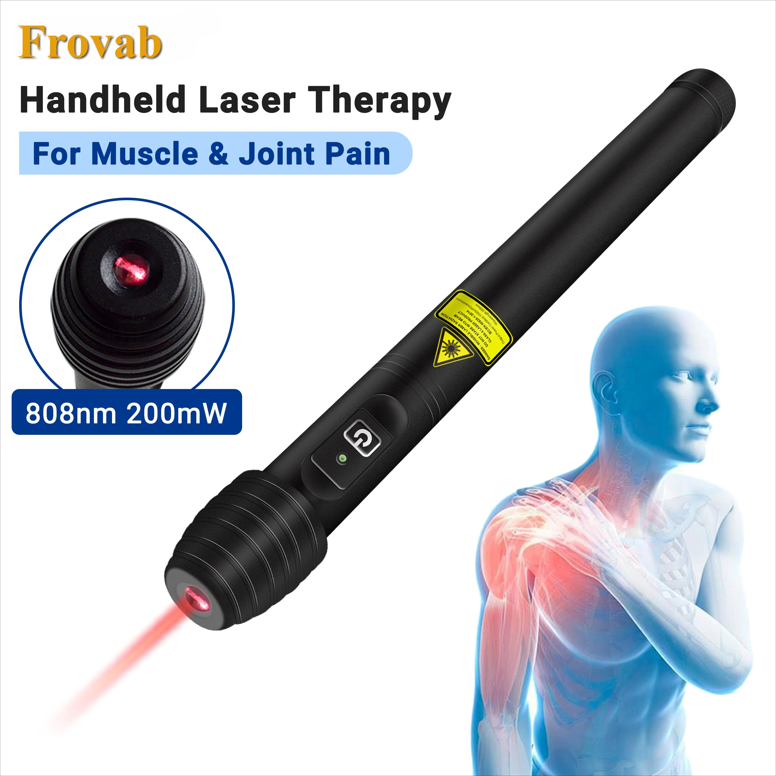 

Frovab Home Use 200mW 808nm Near Infrared Laser Device Light Therapy for Sciatica Arthritis Acupuncture Pen Body Pain Relief