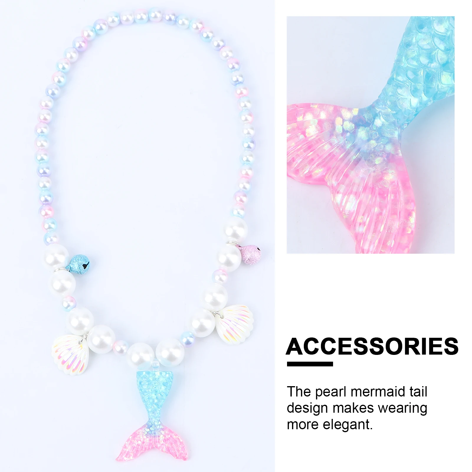 진주 목걸이 팔찌 세트 어린이 보석 목걸이 소녀 액세서리 작은 수지 어린이를위한 쉘 아기 선물