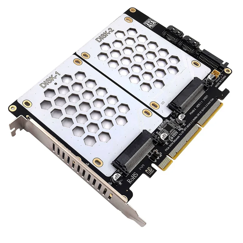 ABSL-PH46-2 Dual-Disk SFF8639 U.2 NVME And SATA 2.5-Inch Hard Drive To PCIE4.0 Split Card