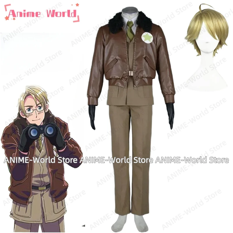 

《Custom Size》Axis Powers Hetalia Alfred F. Jones America Military Uniform Cosplay Costume Customized