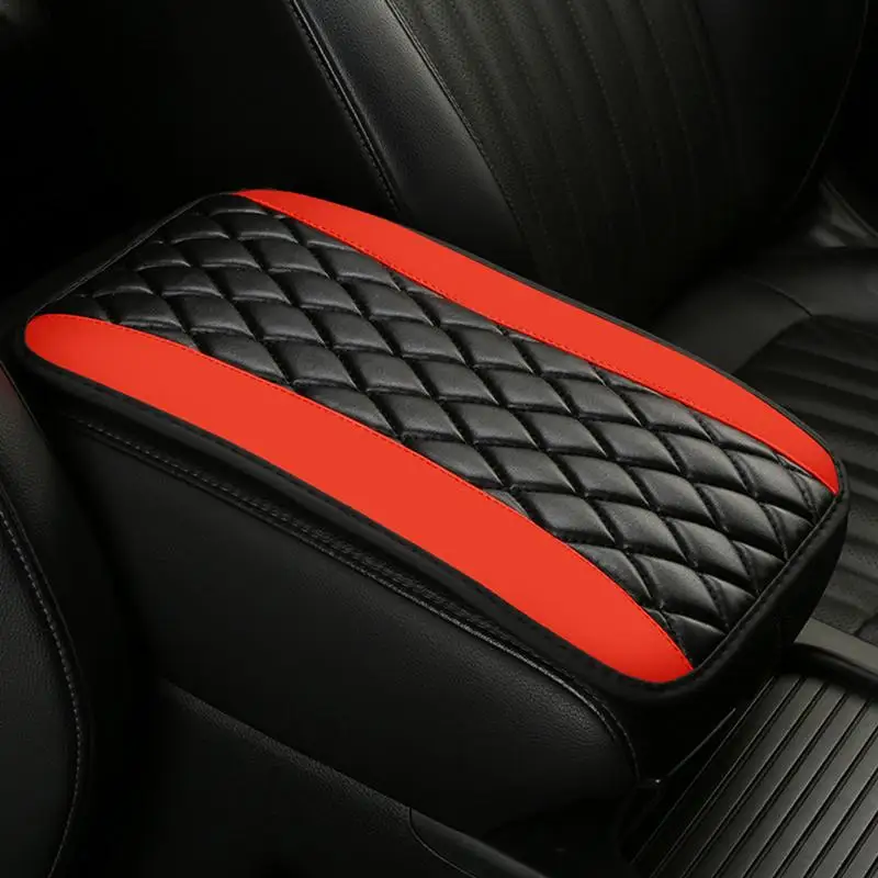 Armrest Box Cushion Car PU Leather Armrest Cushion Pad Waterproof Automotive Trim Center Console Cushion With Embroidery Process