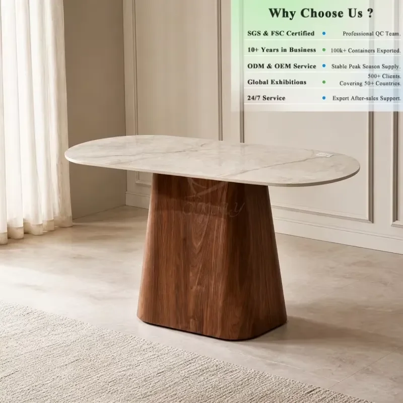 OKAY Side Table Ceramic Oval Hotel Restaurant Nordic Style Villa Decoration Modern Minimalist Sintered Stone Wall Tables