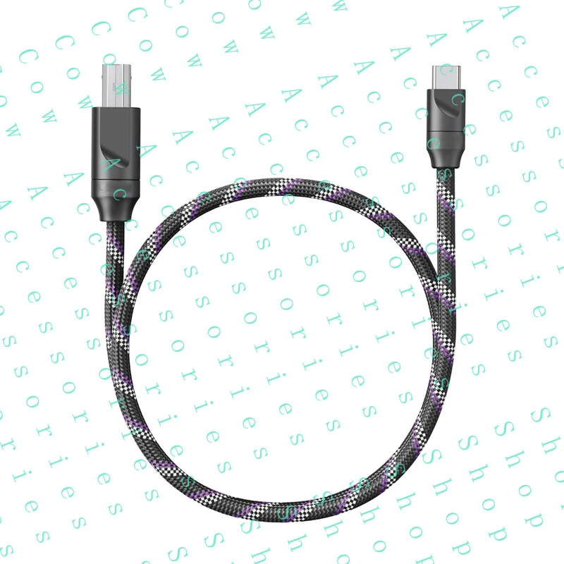 PP+ FOR FiiO Trust USB-B to Type-C Audio Cable Silver Plated OFC HiFi DAC
