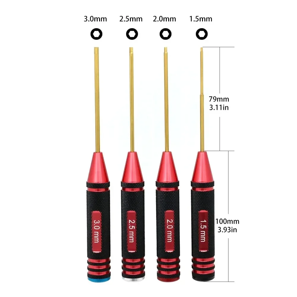 

4-piece set / titanium alloy plating 4.0 / 5.5 / 7 / 8mm hex nut wrench socket tool kit for RC model car aircraft