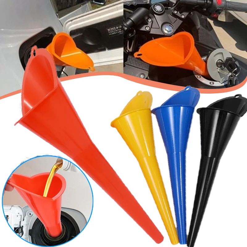 Plastic Long Stem Funnel Multicolored High Quality Car Motorcycle Universal Gasoline Oil Filling Tool Auto Accessories