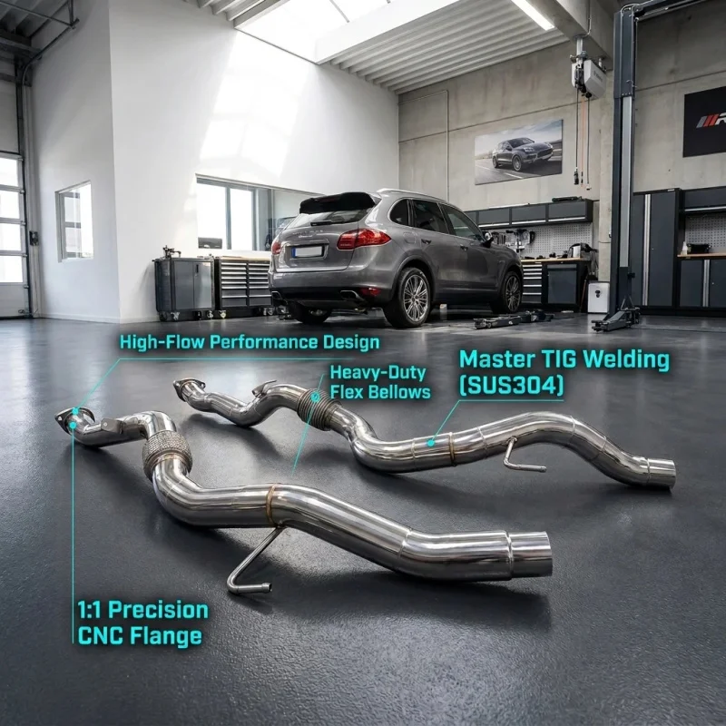 

High-performance Free Exhaust Pipes for Porsche Cayenne 958 3.6L 2011-2017 Stainless Steel Exhaust Pipes Power Upgrade