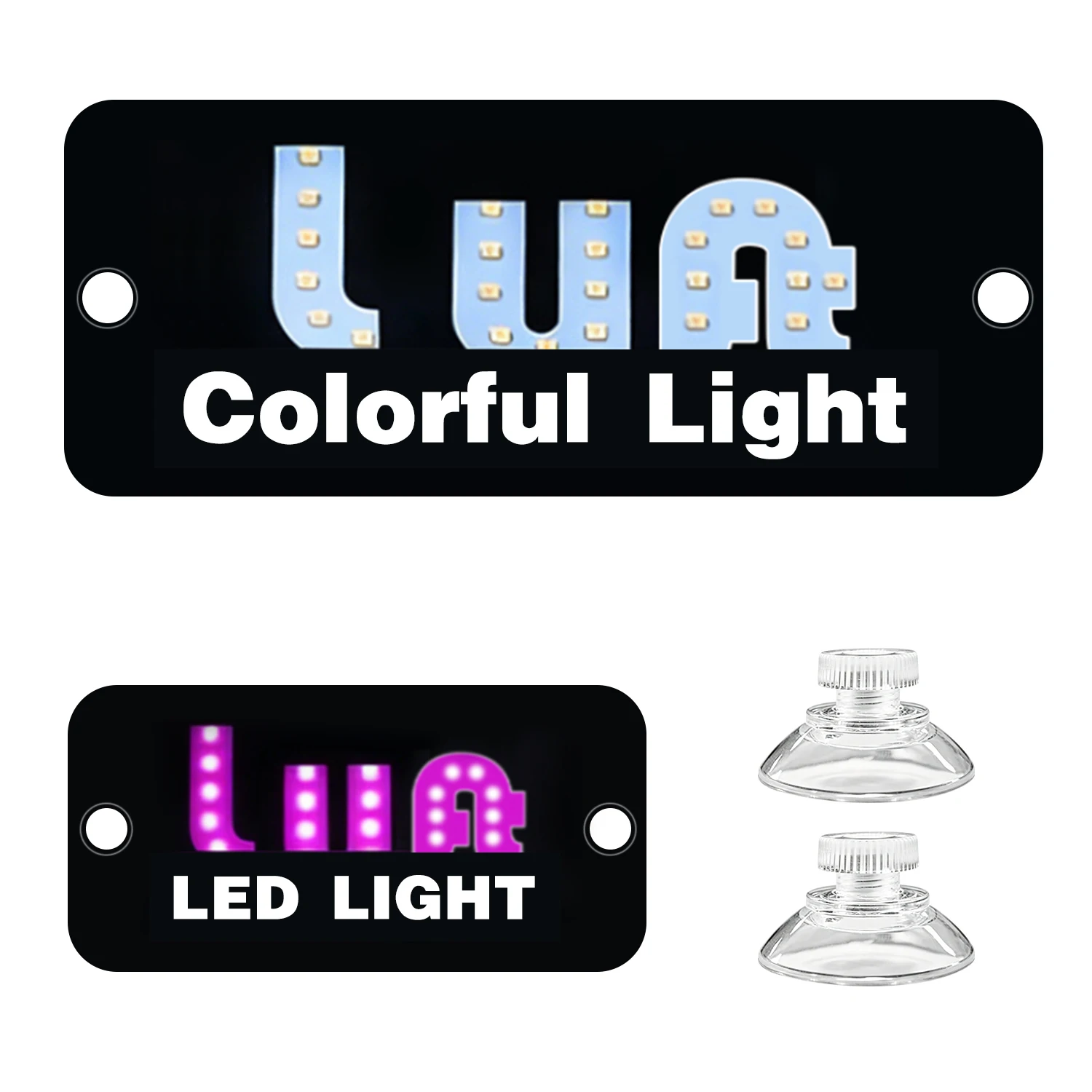 Car Interior Stickers Light Signs for Car, Glow Colorful Led Sign for Car Windshield, Decal Stickers with Suction Cups Flashing Hook Cab Indicator Illuminated Sign Decor, Fit All Cars