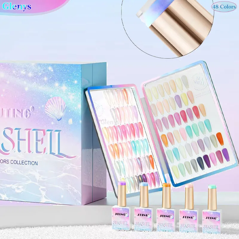 Glenys 48 Farben * 15 ml Dream Shell Nagellack Gel Net Red Beliebtes Immersionsgel Nagelgeschäft Essential Nail Art Lackset