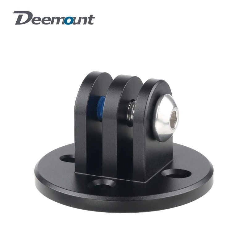 Robuster Fahrradcomputer-Rack-Adapter mit 4 ovalen Löchern ohne Gewinde, C/C, 20–22 mm, vertikaler oder horizontaler Befestigungsdurchmesser. 34 mm runder Sockel