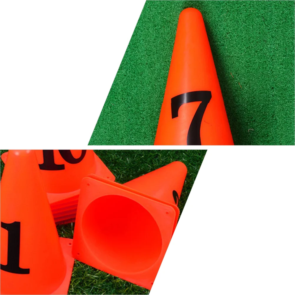 10 Pcs Sign Cone Soccer Number Bucket Ice Cream Child Marker Flexible 135X135CM Imported PE Material Training Football