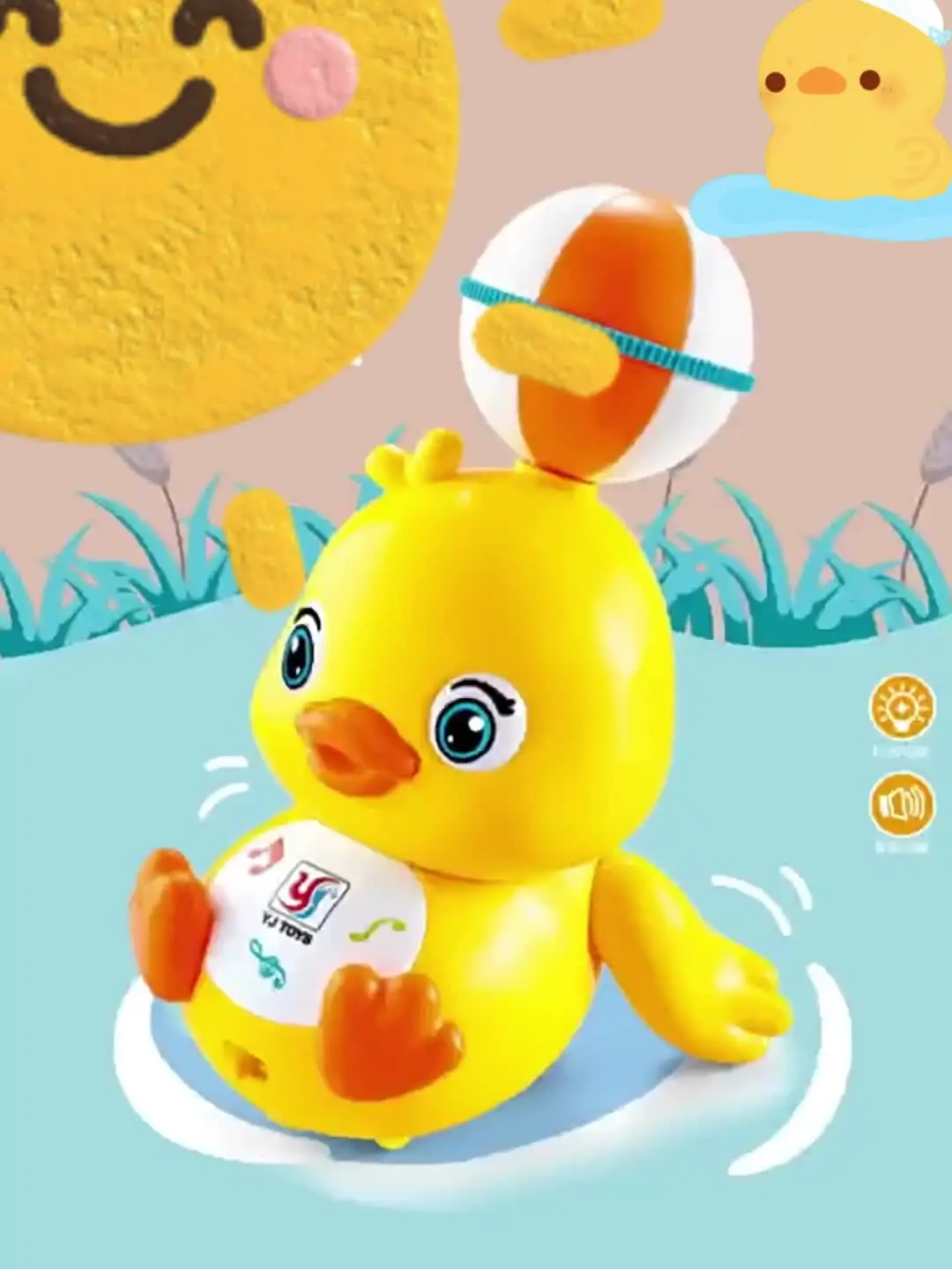 Elektrischer leichter Musikball, Ente, Zappelspielzeug – Kleinkindspielzeug für Jungen und Mädchen, Weihnachtsgeburtstagsgeschenke für Kinder, Halloween-Spielzeug