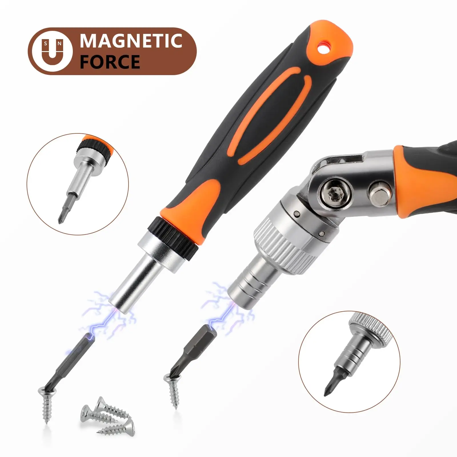 Magnetic Ratchet Screwdriver Set 68 in 1 Steel Precision Bits set Socket Set Screw Driver Det Kit with Rotatable Ratchet Handles