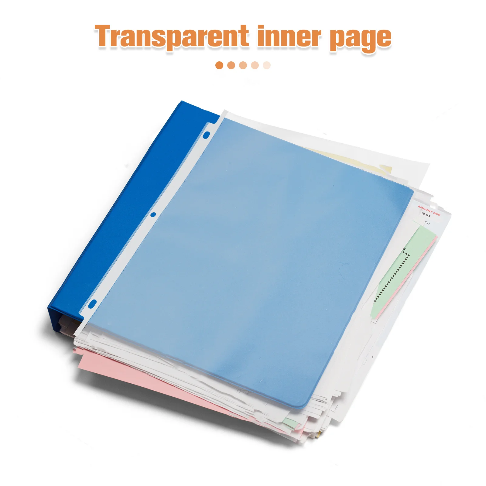 50 قطعة A4 واقيات الورق الثقيلة الأكمام البلاستيكية الشفافة للمجلدات منظم المستندات حامل الورق صفحة مثقوبة