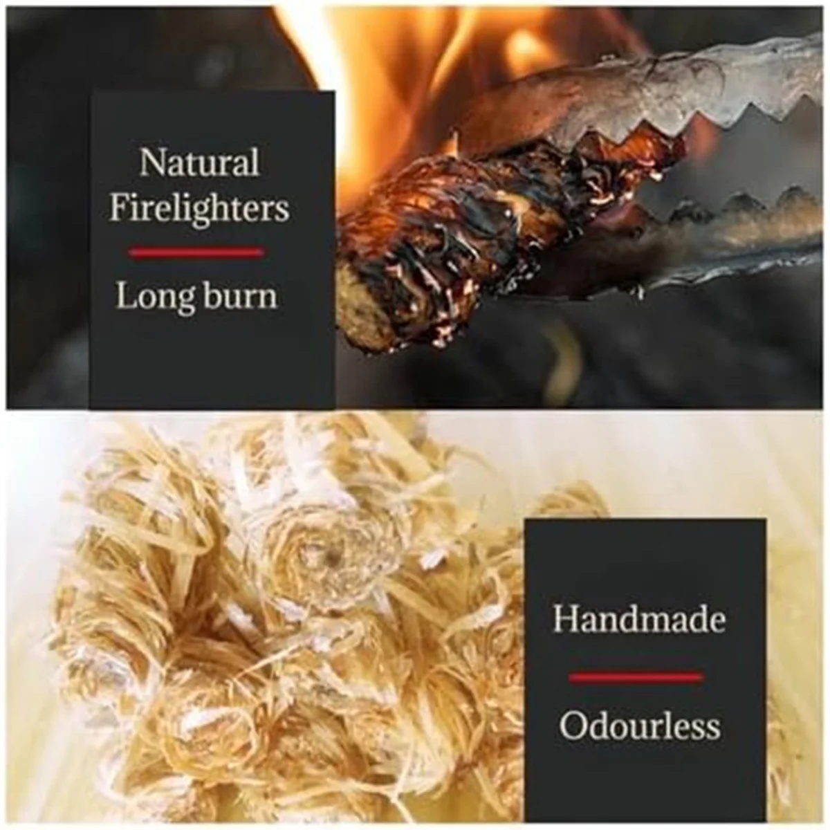 New Natural Firelighters for Wood Burners, Fire Lighters, Firelighter for Stove, Bbq Cooking,Natural Wood Wool