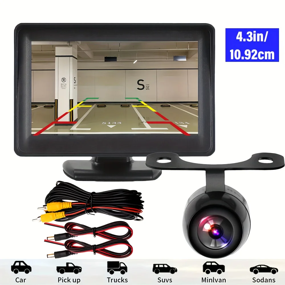 Car Rearview Backup Camera 10.92 cm Monitor Kit Car Display Backup Camera System, avoiding scratches and collisions