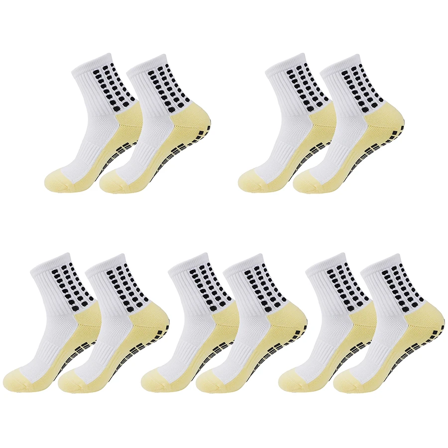 Pairs Socks Women Men Football Sports 5 Non-slip Silicone Bottom Soccer Outdoor Sport Running Cycling Grip Socks