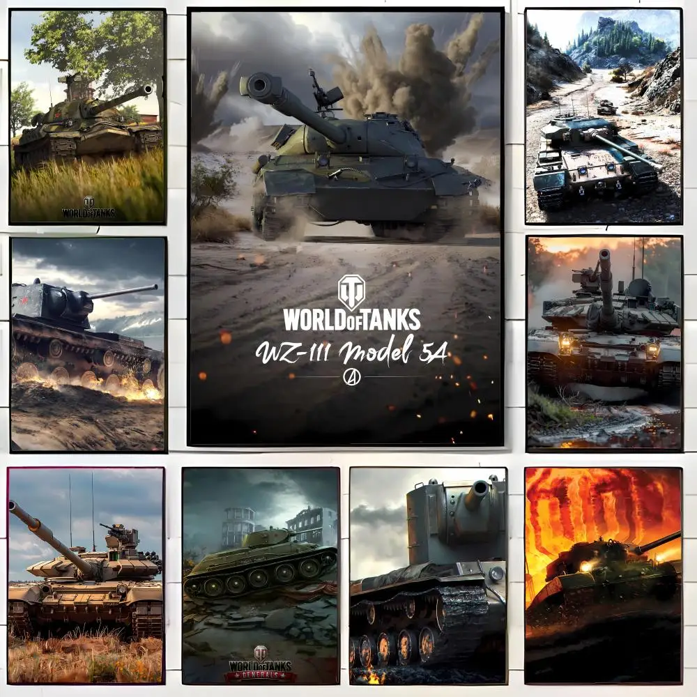 Gritty Armored W-World of Tanks Military Strategy Game Poster Wall Art Print Decorative Mural Home Decor Gift Unframed