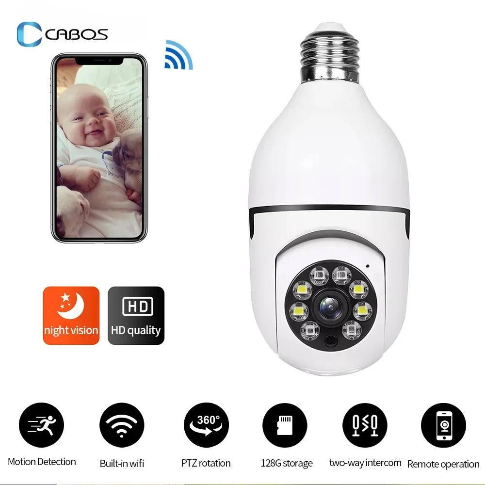 

2.4G E27 Light Bulb Wifi Camera Night Version Security Protection 360° HD IP Camara Vigilancia IR Smart Home Cctv PIX-LINK